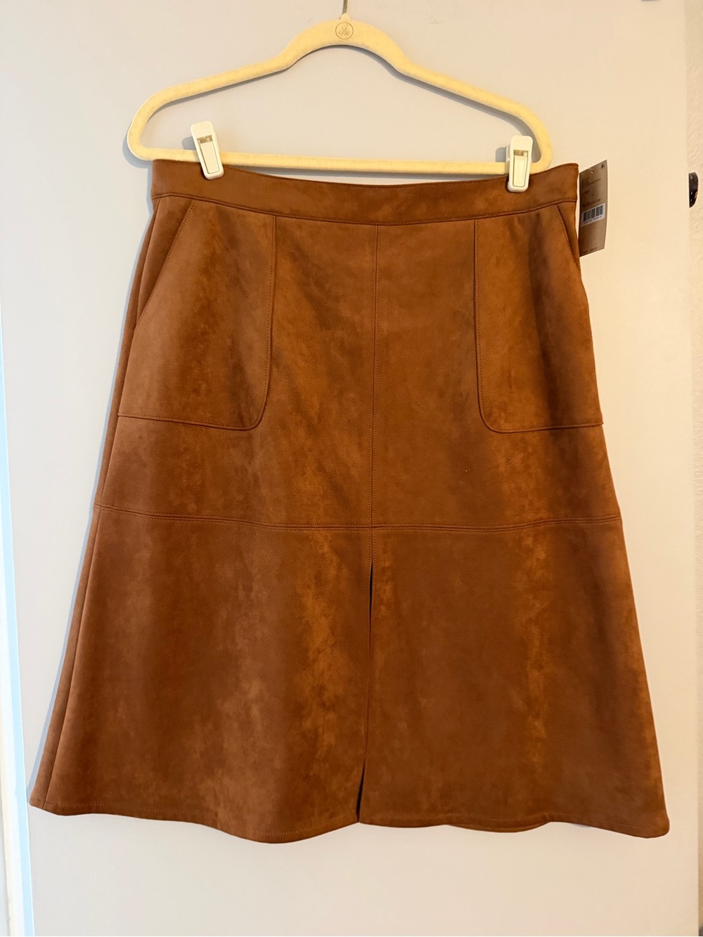 Daniel Cremieux Tan Faux Suede A-Line Skirt